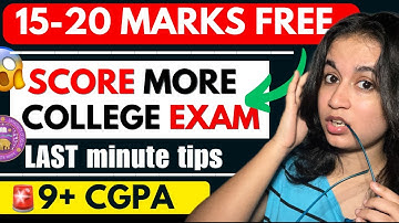 🔥Important tips to score 9+ CGPA in College Exams (🚨DON’T MISS ❌)