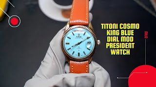 Titoni Cosmo King Blue Dial Mod President Watch