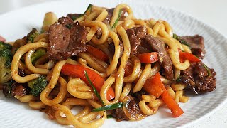 FIDEOS CON TERNERA AL ESTILO JAPONÉS EN 10 MIN. UDON DE TERNERA RECETA FÁCIL