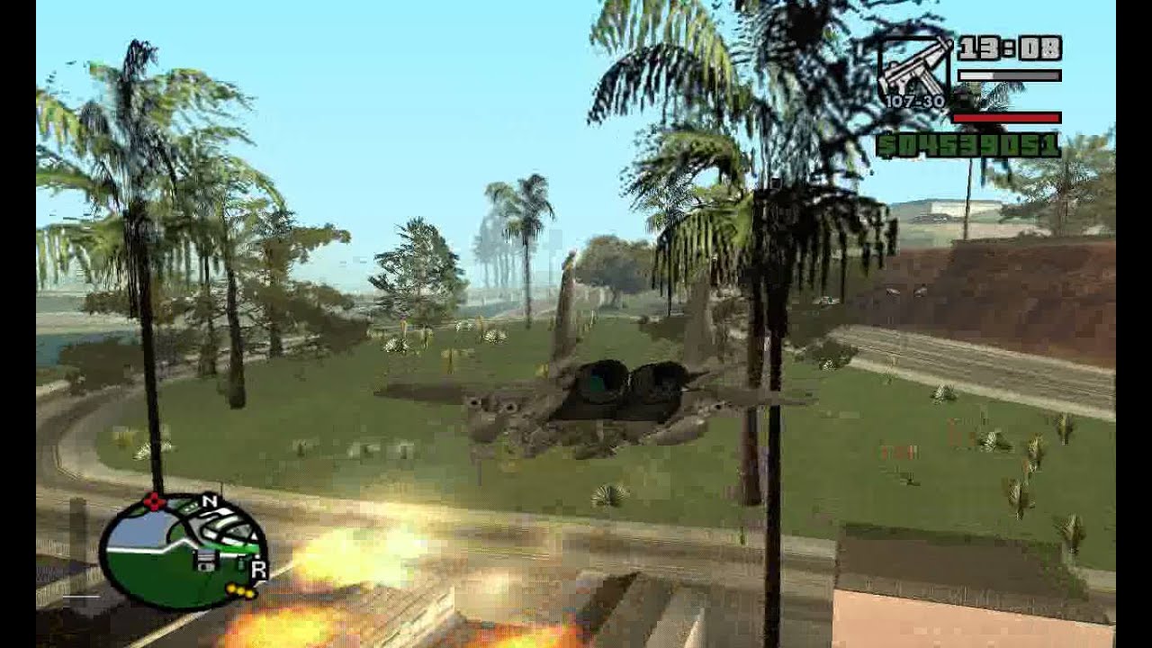 Pilotando um F15 Jet no GTA San Andreas YouTube
