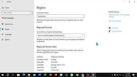 How to change regional format in laptop