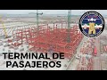 Trabajando en la estructura del edificio terminal de pasajeros del AIFA