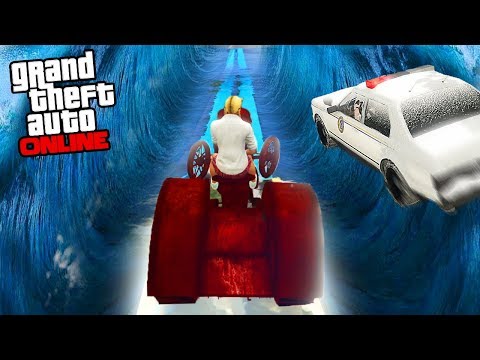 Видео: ЦУНАМИ ПАРКУР! СНЕЖНАЯ ГОНКА НА ДРАНДУЛЕТАХ! (GTA 5 Online ГОНКИ)