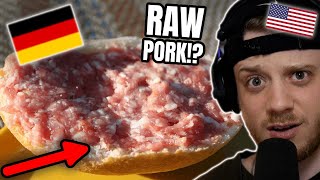 American Reacts to German Mettbrötchen (Raw Pork Dish)