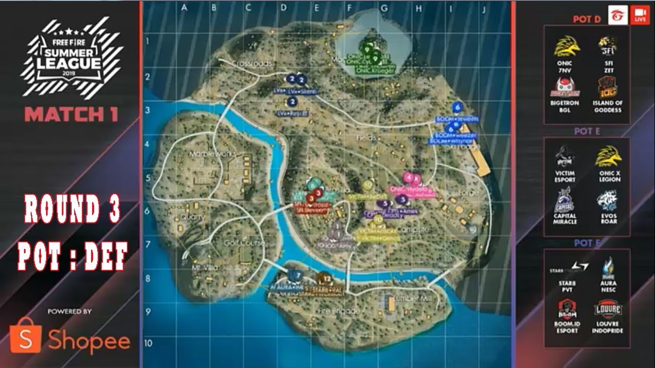Free Fire Summer League 2019 Match 1 Round 3 Pot Def