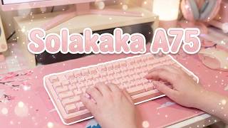 the pink keyboard of my dreams 🎀 SOLAKAKA A75 Unboxing & Desk Setup