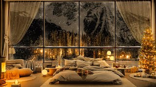 ❄Softy Winter Night in Cozy Bedroom With Cracking Fireplace and Smooth Jazz | Piano Music for Relax screenshot 1