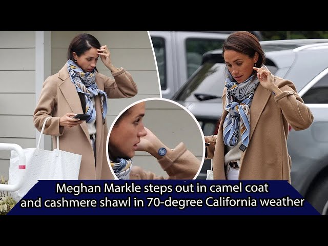 Meghan Markle wears coat, cashmere shawl in 70-degree California