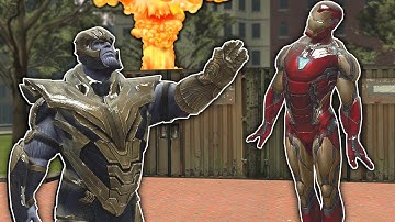 Thanos VS Iron Man Avengers BASE BATTLE! - Garry
