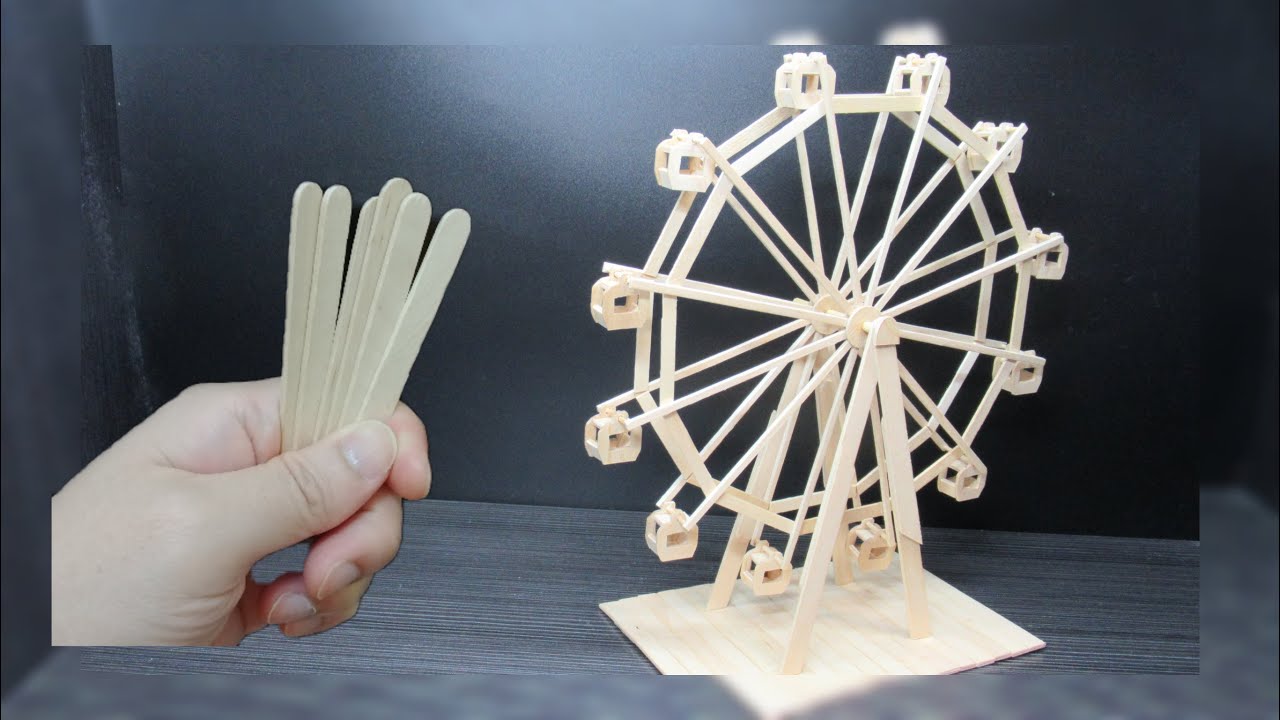 How to make a Ferris Wheel out of Popsicle Sticks 
