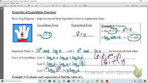 Math 3: 4-1 Exponential and Logarithmic Function Notes Video Part 1
