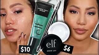 TESTING THE DUPES! NEW ELF COSMETICS | POWER GRIP PRIMER & BROW LIFT