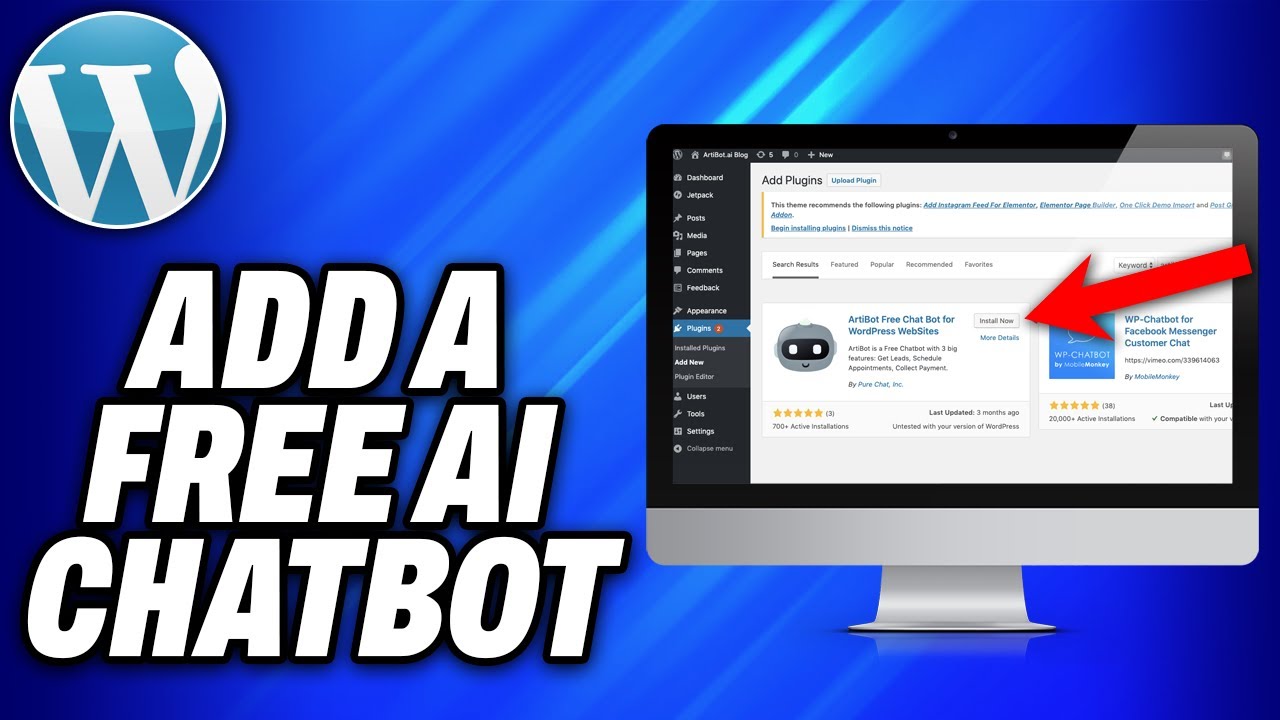 How To Add A Free Ai Chatbot To Wordpress -Easy Fix - YouTube