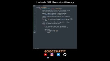 Leetcode 332. Reconstruct Itinerary in Python | Python Leetcode | Python Coding Tutorial | ASMR
