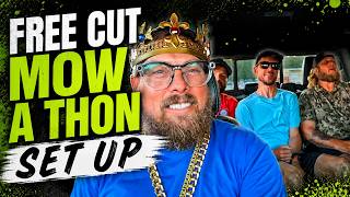 Free Cut Mow A Thon Staging Area Set Up  #growitwemowit #lawncare #vlog