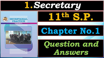 ✅1.Secretarial Practice | 📙Class 11th Secretarial Practice | 📑Chapter No. 1 Question and Answers