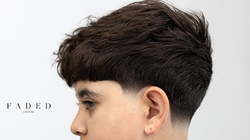Textured Fringe Haircut with Low Taper Fade
