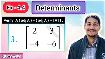 Verify A (adj A)=(adjA)A=|A| l matrix 2 3 -4 -6