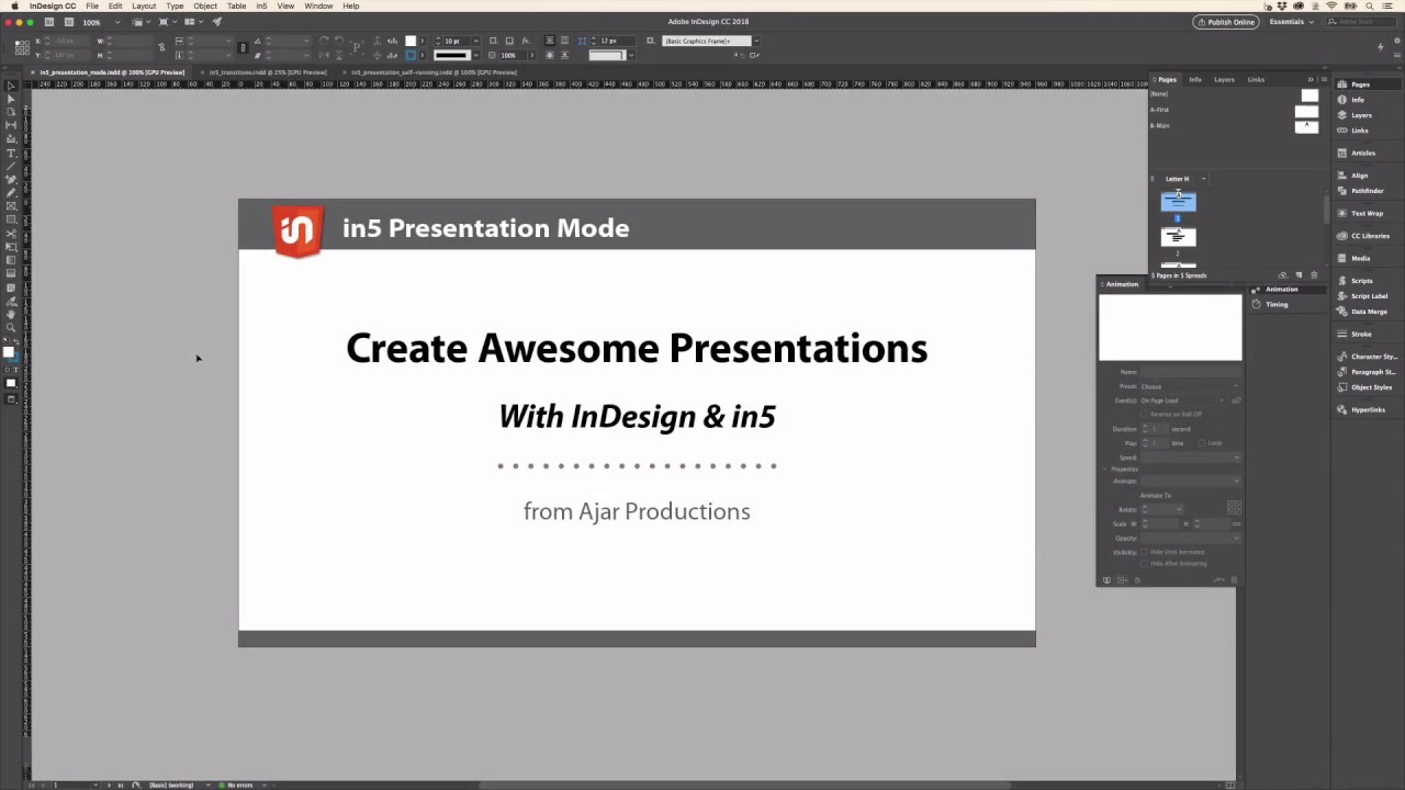 create a presentation in indesign