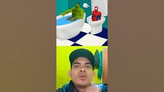 Spiderman is really naughty when Hulk is taking a bath #dubbing #shortsvideo