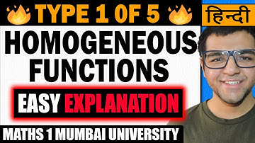 Homogeneous Function Engineering Mathematics 1st year in Hindi Type 1 of 5
