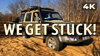 Getting There: Our 4x4 gets stuck in the soft sand (Savuti Ep1)