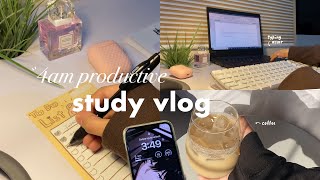 4am PRODUCTIVE STUDY VLOG 📝🥯pulling all-nighter, lots of studying, getting tired and making coffee