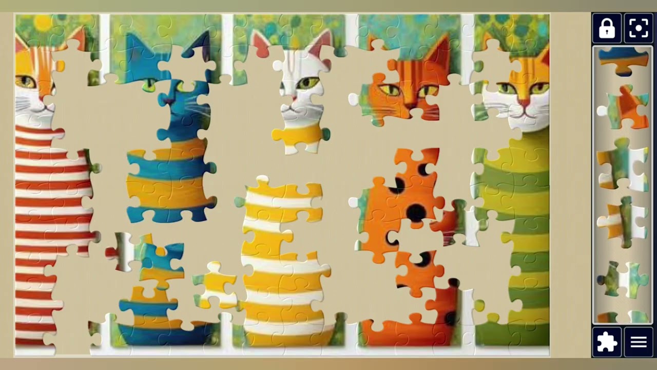 Striped & Spotted Cat Parade😽😼😻//jigsaw puzzles craft🧩//Amazing puzzles Art🧩//puzzlesArt🧩🧩//