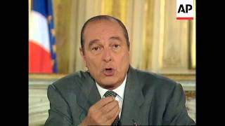 FRANCE: PRESIDENT CHIRAC ADDRESSES NATION ON TELEVISION