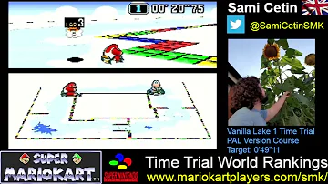 Super Mario Kart SNES Time Trial PAL Vanilla Lake 1:  0'48"87 & 0'09"55 by Sami Cetin