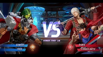 MARVEL VS. CAPCOM: INFINITE Gamora and Thor vs Dante and Strider Hiryu