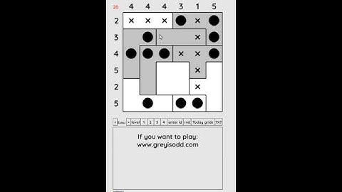 Grey is Odd - Today grids. Solution level 4 6X6 dated 06-10-2024 #logicpuzzles #logicgames  #games