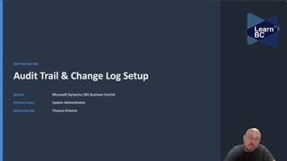 Audit Trail & Change Log Setup in Business Central | SOP-FIN-COA-09