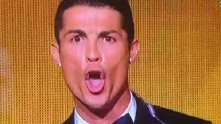 El Mejor Del Mundo Celebración Cristiano Ronaldo Al Ganar Balón De Oro 2015 Siiiii