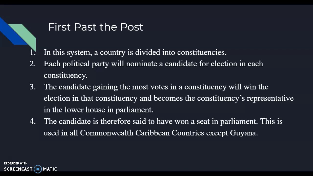 Electoral systems in the Caribbean