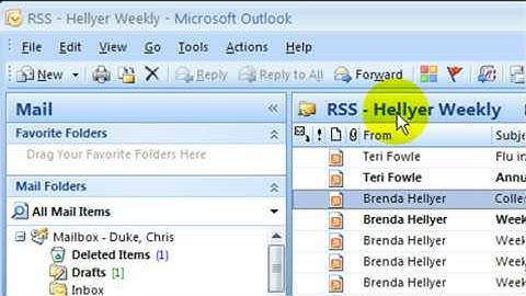 MS Outlook 2007: Adding an RSS Feed to Your Inbox