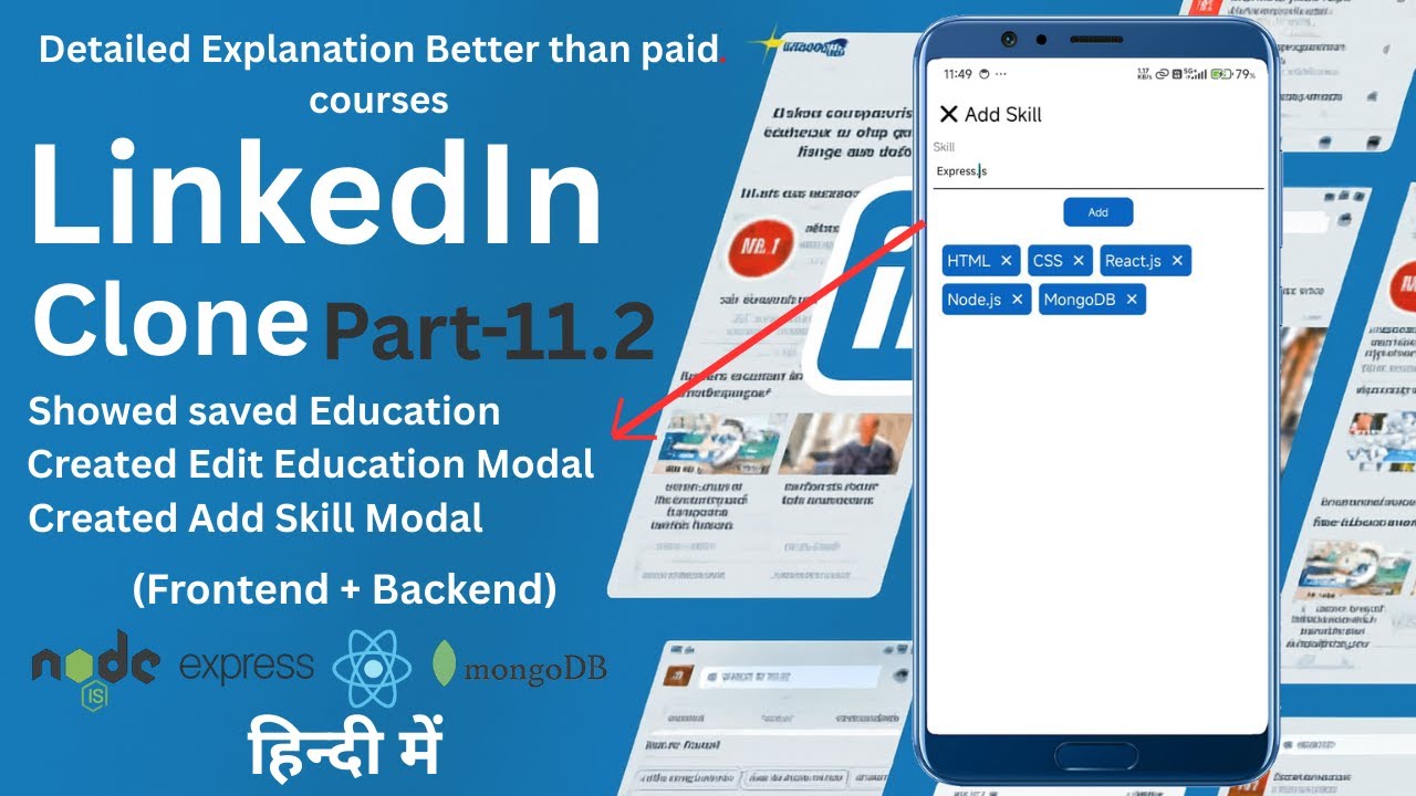 LinkedIn Clone With React Native | Add skills feature (Frontend+Backend ...