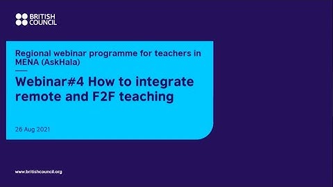 Ask Hala - How to integrate remote and F2F teaching