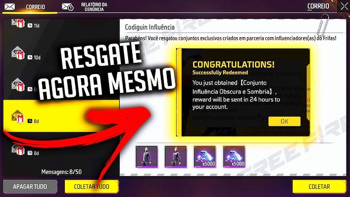 CODIGUIN INFINITO da JAQUETA SANTANDER no Free Fire pegue o seu