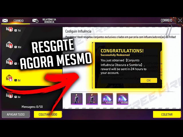 VAZOU! RESGATE O CODIGUIN REDENÇÃO 2023! VEJA COMO RESGATAR CODIGO INFINITO  NOVO FREE FIRE universal 