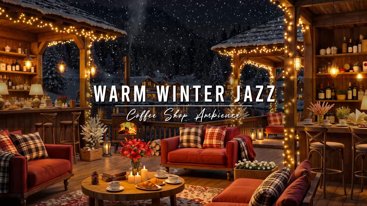 Jazz Relaxing Music to Study, Work ⛄ Winter Coffee Shop Ambience with Warm Jazz Instrumental Music