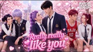 "Really Like You" - HUNTRIX | KPop Demon Hunters | Animated Lyric Video screenshot 5