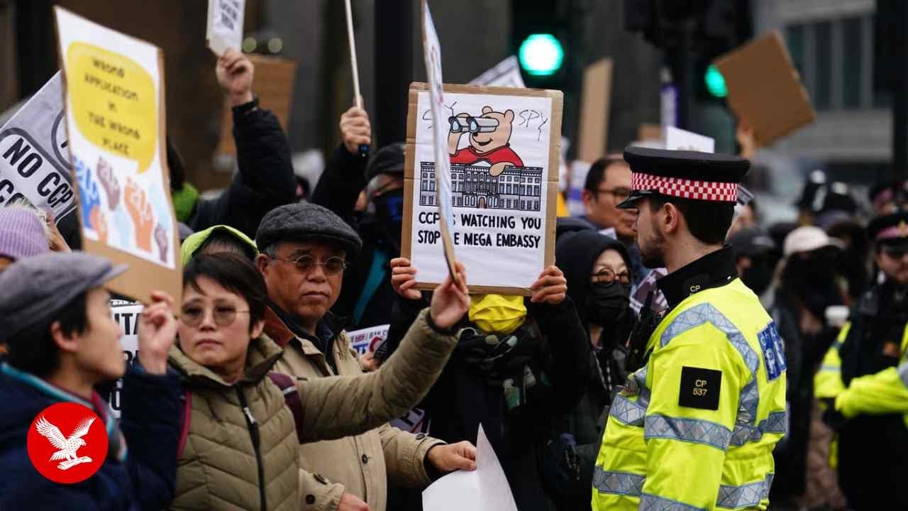 Live: Protest against planned Chinese ‘mega-embassy’ in London