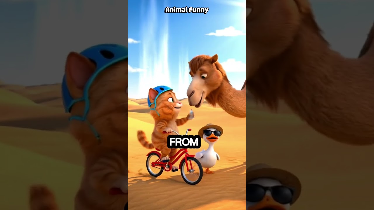 Cat & Duck Desert Journey | Funny Cartoon Adventure