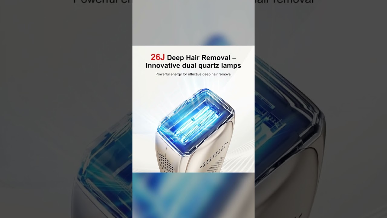 IPL Hair Removal 26J, ICE Cooling, Smart, Face & Body, Wide Window 