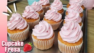 Cupcakes de Fresa 🍓 Recetas Fácil
