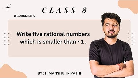 Write Five Rational Numbers Smaller than -1 | Class 8 Maths Ch 1 | Cordova Book | Rational Numbers