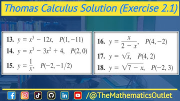Thomas calculus exercise 2.1 Q13 to Q18 | Equation of tangent line urdu hindi || Lec 3