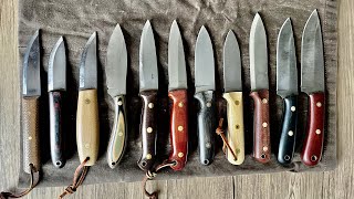 Bushcraft knife collection (LT Wright, Battle Horse Knives, ESEE Knives and more!)