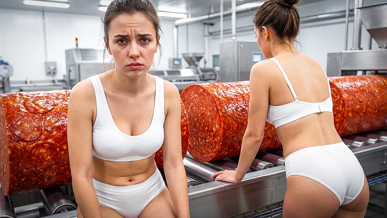 Pepperoni Sausage Factory Exposed – Pig Meat to Perfect Slices - YouTube